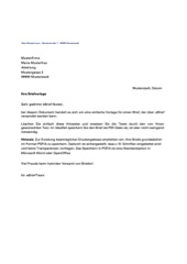 Briefvorlage